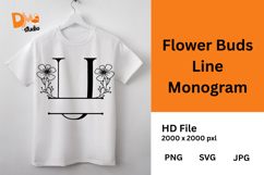 Flower Buds Line Monogram Product Image 1