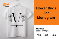 Flower Buds Line Monogram Product Image 1
