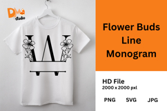 Flower Buds Line Monogram Product Image 1