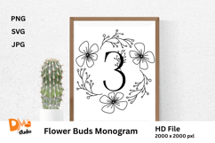 Flower Buds Monogram Product Image 1