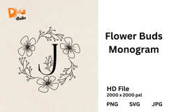 Flower Buds Monogram Product Image 1