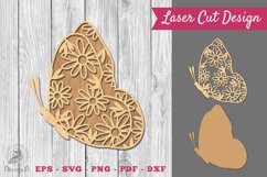 Flower Butterfly Laser Cut Decoration SVG 2 Product Image 1