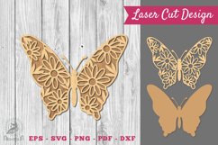 Flower Butterfly Laser Cut Decoration SVG 5 Product Image 1