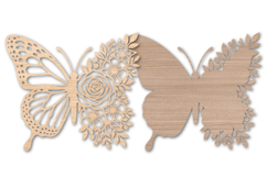 Flower Butterfly Laser Cut SVG Design Product Image 2