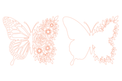 Flower Butterfly Laser Cut SVG Design Product Image 3