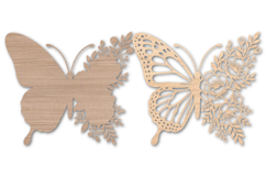 Flower Butterfly Laser Cut SVG Design Product Image 2