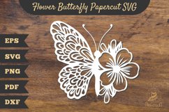 Flower Butterfly Papercut SVG Product Image 1