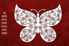 Flower Butterfly SVG. Floral Butterfly SVG. Flower SVG Product Image 1