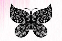 Flower Butterfly SVG. Floral Butterfly SVG. Flower SVG Product Image 2