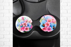 Flower spring car coaster sublimation design bundle, flower car coaster, flower keychain sublimation, flower spring sublimation.