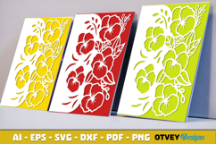 Flowers Card Cover Paper Cut Product Image 3