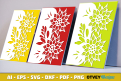 Flowers Card Cover Paper Cut Product Image 2