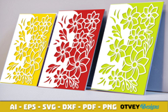 Flowers Card Cover Paper Cut Product Image 2