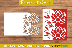 Flowers Card Cover Paper Cut Product Image 1