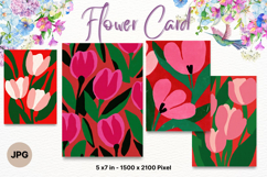 Flower Card Floral Border Card Printable Gift Card_3 Product Image 1