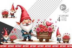 Flower Cart Gnome Clipart Product Image 1