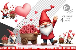 Flower Cart Gnome Clipart Product Image 1