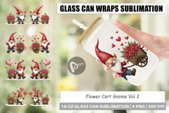 Glass Can Wraps Flower Cart Gnome Product Image 1