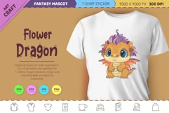 Flower cartoon dragon. Fantasy clipart. Product Image 1