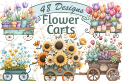 Whimsical Flower Carts PNG Clipart Floral Market Product Image 1