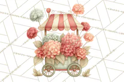 Whimsical Flower Carts PNG Clipart Floral Market Product Image 4