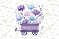 Whimsical Flower Carts PNG Clipart Floral Market Product Image 3