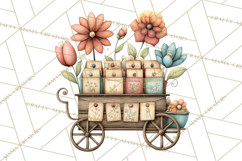 Whimsical Flower Carts PNG Clipart Floral Market Product Image 5