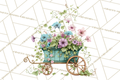 Whimsical Flower Carts PNG Clipart Floral Market Product Image 2