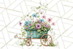 Whimsical Flower Carts PNG Clipart Floral Market Product Image 2