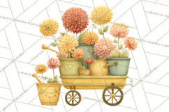 Whimsical Flower Carts PNG Clipart Floral Market Product Image 2