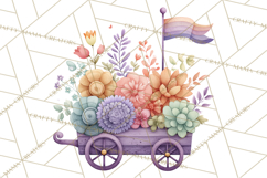 Whimsical Flower Carts PNG Clipart Floral Market Product Image 5