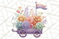 Whimsical Flower Carts PNG Clipart Floral Market Product Image 5