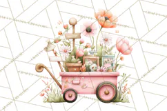 Whimsical Flower Carts PNG Clipart Floral Market Product Image 4