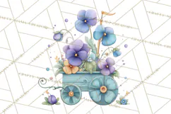 Whimsical Flower Carts PNG Clipart Floral Market Product Image 2