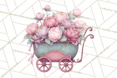 Whimsical Flower Carts PNG Clipart Floral Market Product Image 4