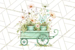 Whimsical Flower Carts PNG Clipart Floral Market Product Image 2