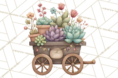 Whimsical Flower Carts PNG Clipart Floral Market Product Image 3