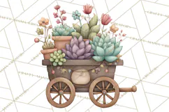 Whimsical Flower Carts PNG Clipart Floral Market Product Image 3