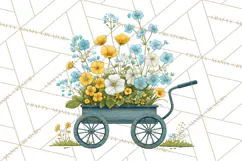 Whimsical Flower Carts PNG Clipart Floral Market Product Image 4