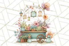Whimsical Flower Carts PNG Clipart Floral Market Product Image 5