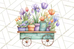 Whimsical Flower Carts PNG Clipart Floral Market Product Image 2