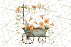Whimsical Flower Carts PNG Clipart Floral Market Product Image 4