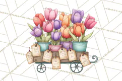 Whimsical Flower Carts PNG Clipart Floral Market Product Image 4