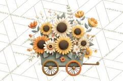 Whimsical Flower Carts PNG Clipart Floral Market Product Image 5