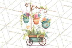 Whimsical Flower Carts PNG Clipart Floral Market Product Image 4