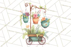 Whimsical Flower Carts PNG Clipart Floral Market Product Image 4