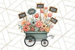 Whimsical Flower Carts PNG Clipart Floral Market Product Image 3