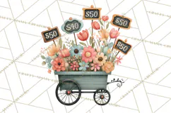 Whimsical Flower Carts PNG Clipart Floral Market Product Image 3