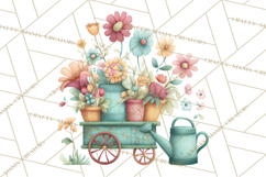 Whimsical Flower Carts PNG Clipart Floral Market Product Image 2