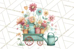 Whimsical Flower Carts PNG Clipart Floral Market Product Image 2